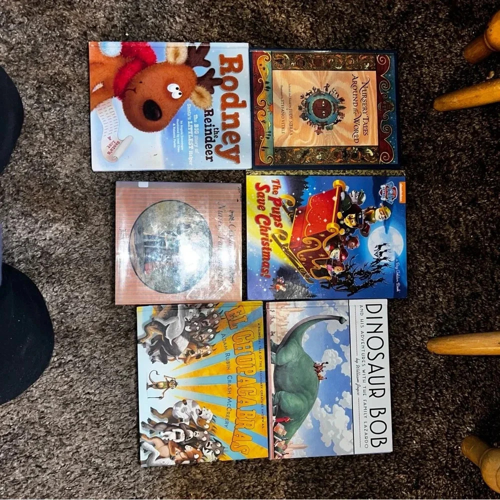 Lot of 6 Children's Hard Cover Books Assorted Books Some Christmas Picture EUC